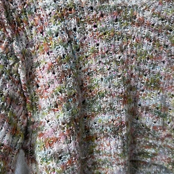 Free People Size XS Multicolor Highland Cable Knit Oversized V Neck Sweater - Picture 4 of 8